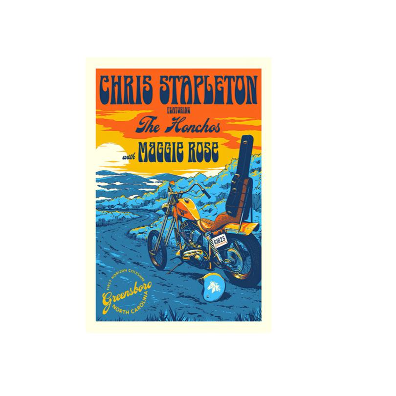 Chris Stap Leton Tour 2025 Greensboro NC Poster