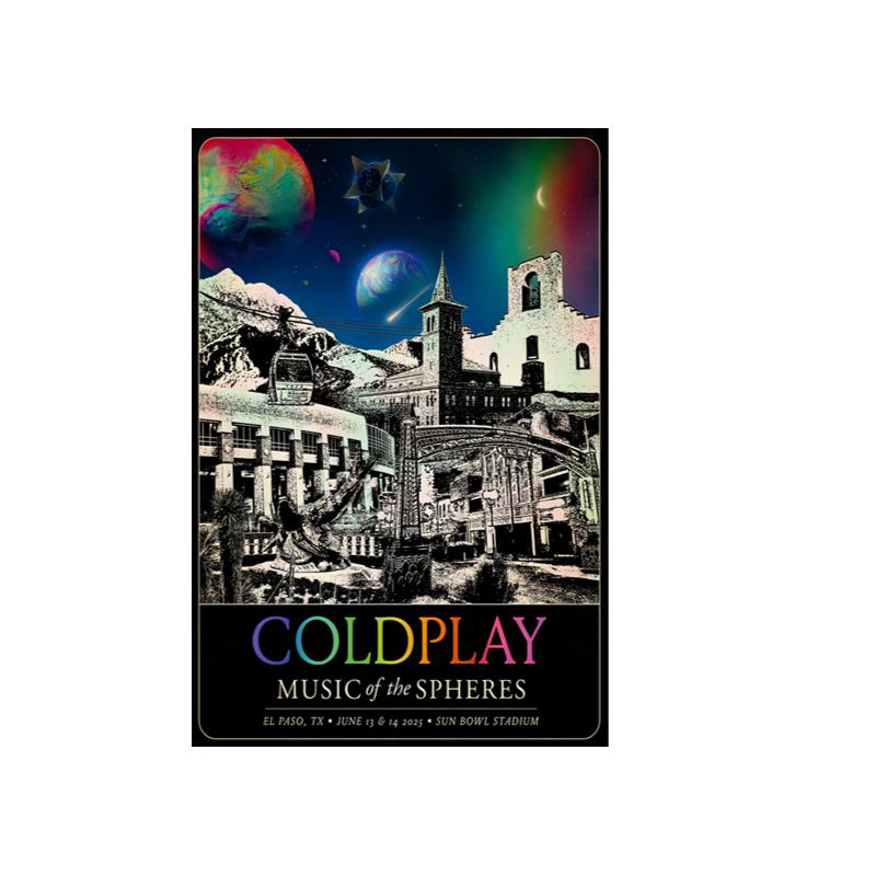 Coldplay Jun 13-14 2025 Sun Bowl Stadium in El Paso TX Poster