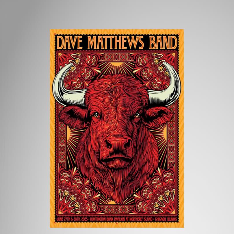 Dave Matthews Band Jun 27-28 2025 Chicago Illinois Poster
