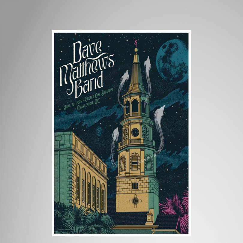 Dave Matthews Band June 20 2025 Charleston SC Poster