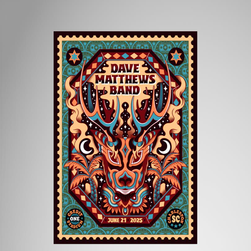 Dave Matthews Band Tour 2025 Charleston SC Poster