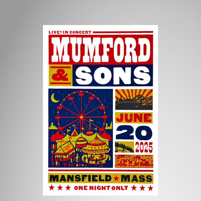 Mum Ford & Son Tour 2025 Mansfield MA Poster