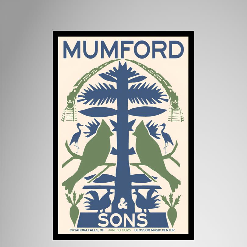 Mumford Tour 2025 Cuyahoga Falls OH Poster
