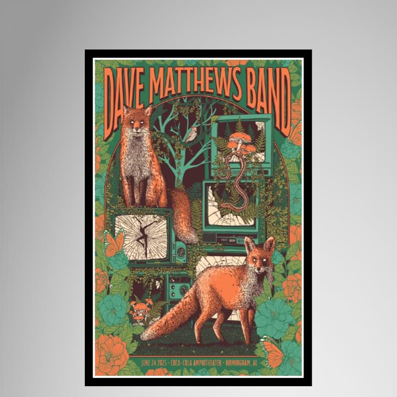 New Poster Dave Matthews Band June 24 2025 Birmingham Al