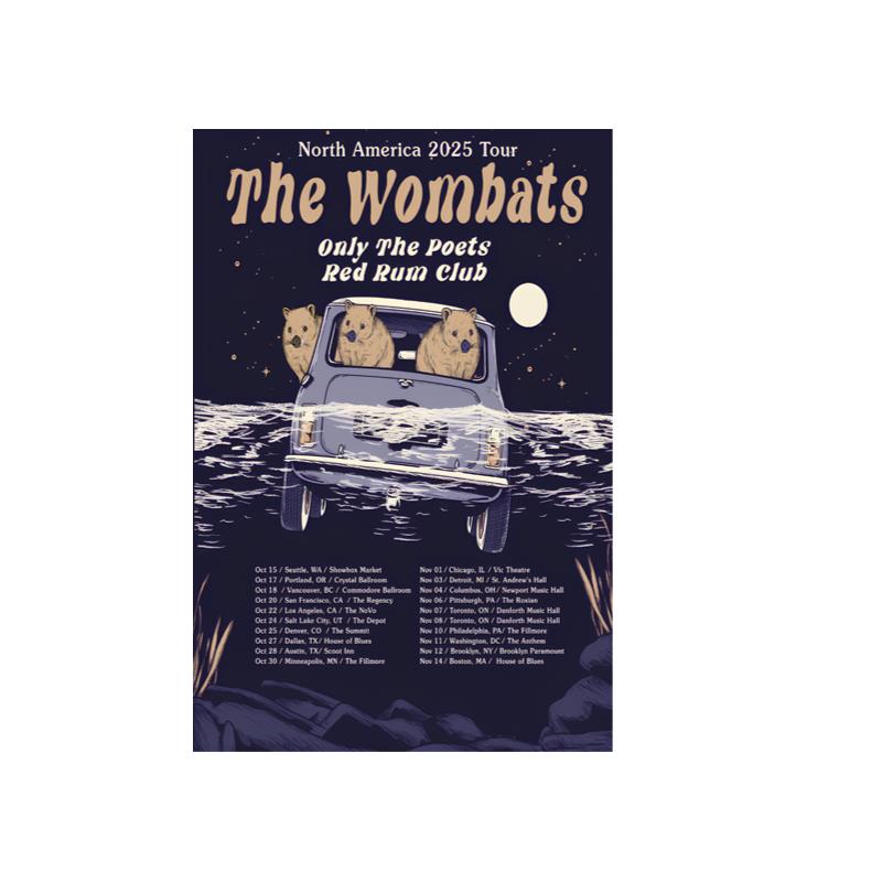 The Wombats Tour 2025 North American Poster