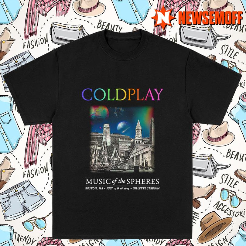 Coldplay July 15-16 2025 Boston Music Of The Spheres Tee