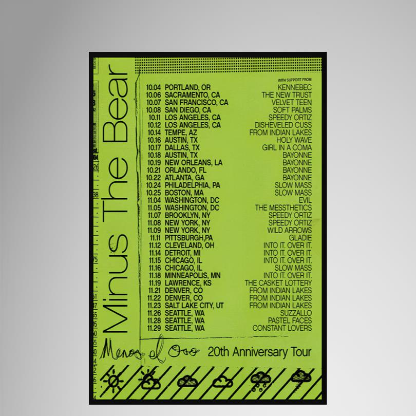 Minus The Bear 2025 Tour Poster