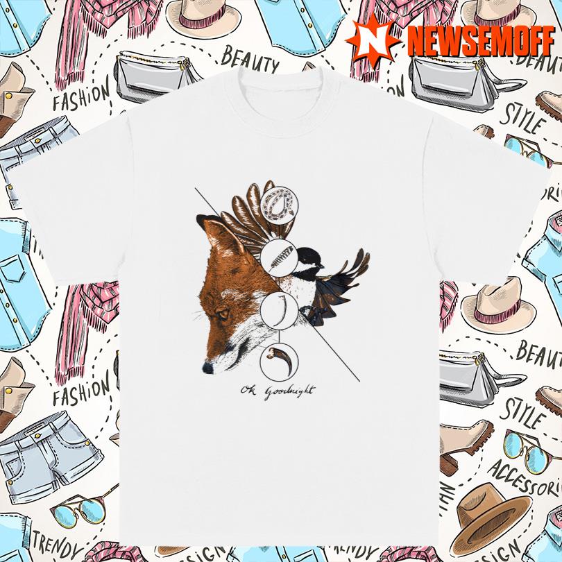 OK Goodnight - The Fox & The Bird Illustration - Heather Cream T-Shirt