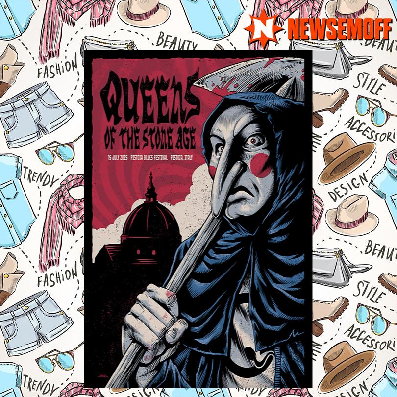 Queens Of The Stone Age Jul 15 2025 Piazza Duomo, Pistoia, Italy Poster
