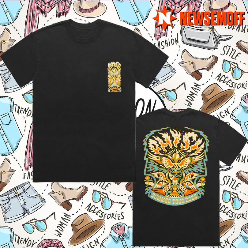 Summer Tour 2025 Flaming Bird Head Zipper T Shirt