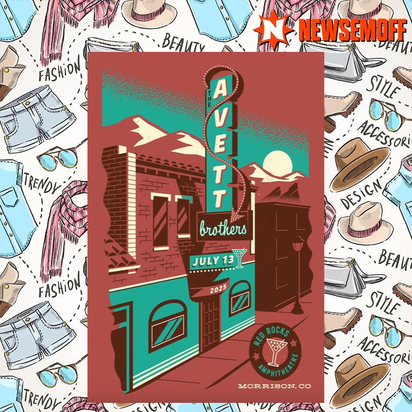 The Avett Jul 13 2025 Red Rocks Amphitheatre, Morrison, CO Poster