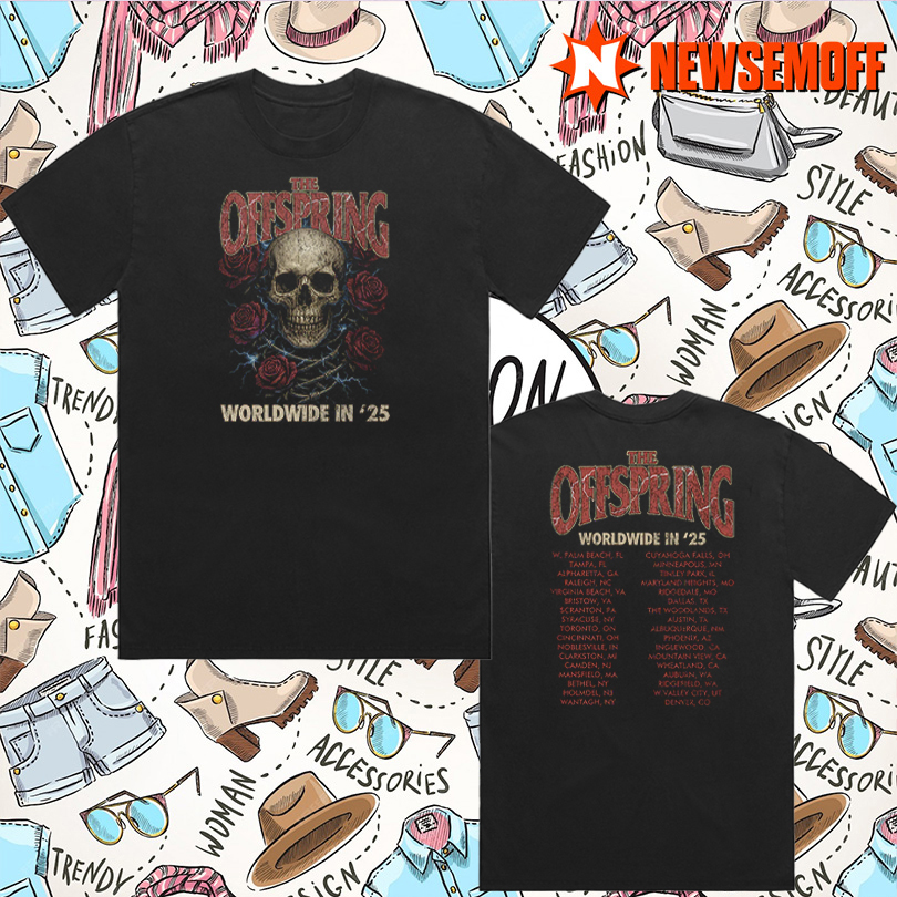 The Offspring Rose Skull 2025 Ladies Tour Tee