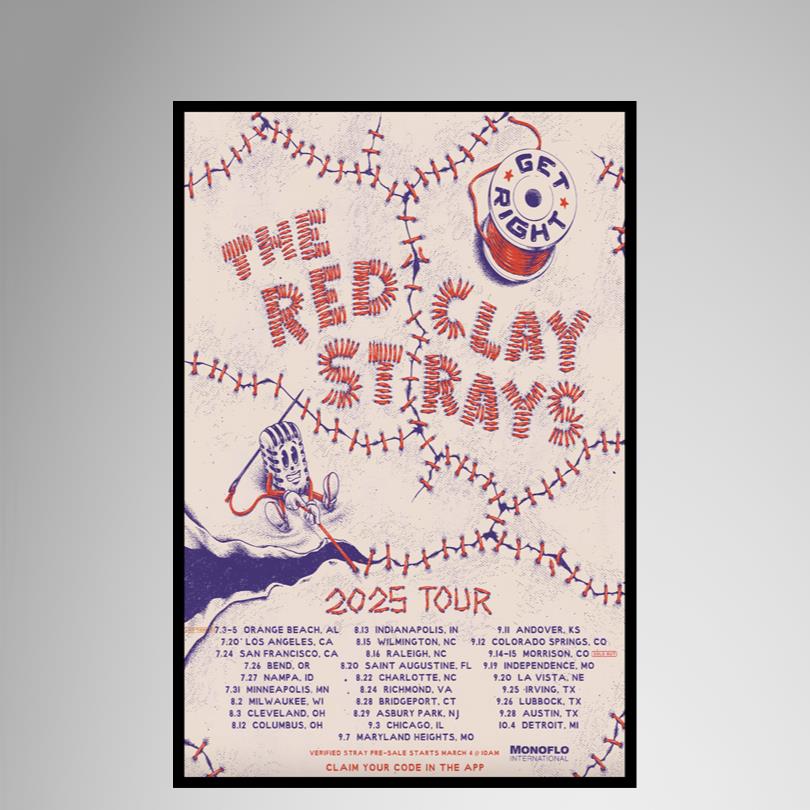 The Red Clay Strays 2025 Tour Poster