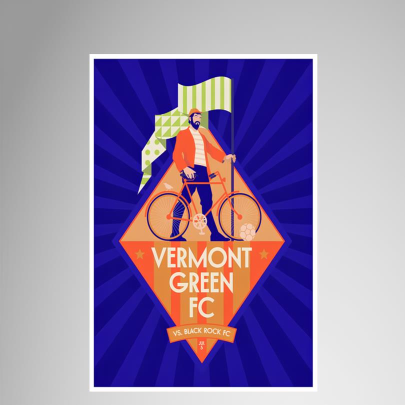 Vermont Green FC vs Black Rock FC July 5 2025 Virtue Field Poster