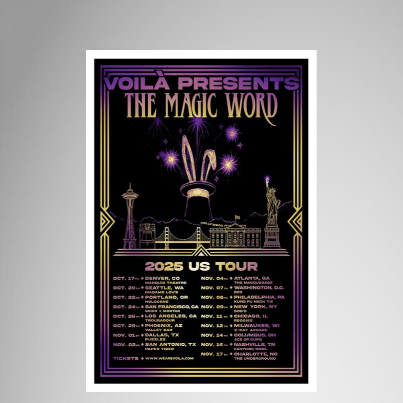 Voilà Presents The Magic Word 2025 US Tour Poster